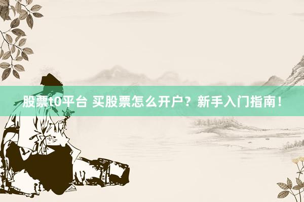 股票t0平台 买股票怎么开户？新手入门指南！