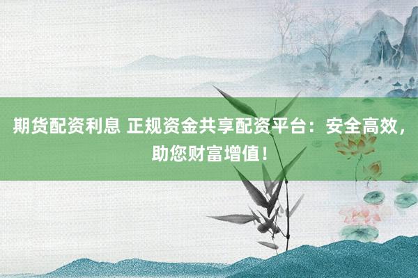 期货配资利息 正规资金共享配资平台：安全高效，助您财富增值！