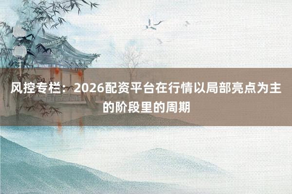 风控专栏：2026配资平台在行情以局部亮点为主的阶段里的周期