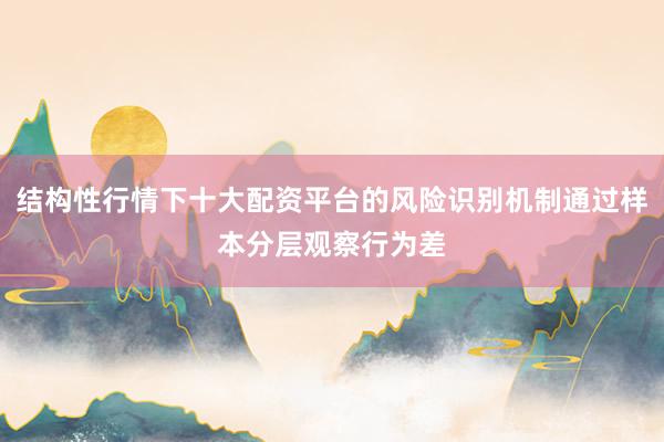 结构性行情下十大配资平台的风险识别机制通过样本分层观察行为差